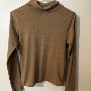 Olivia Rae Ribbed Brown Turtleneck